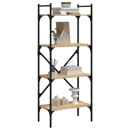 vidaXL Bücherregal 4 Fächer Sonoma-Eiche 56x31,5x138,5cm Holzwerkstoff