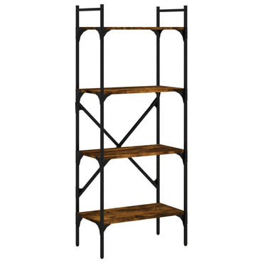 vidaXL Bücherregal 4 Fächer Räuchereiche 56x31,5x138,5cm Holzwerkstoff