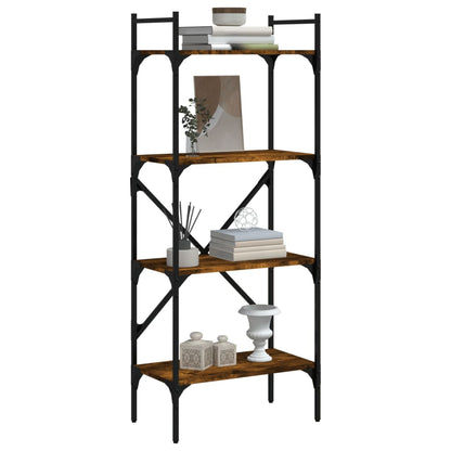 vidaXL Bücherregal 4 Fächer Räuchereiche 56x31,5x138,5cm Holzwerkstoff
