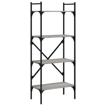 vidaXL Bücherregal 4 Fächer Grau Sonoma 56x31,5x138,5 cm Holzwerkstoff