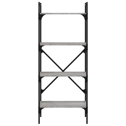 vidaXL Bücherregal 4 Fächer Grau Sonoma 56x31,5x138,5 cm Holzwerkstoff