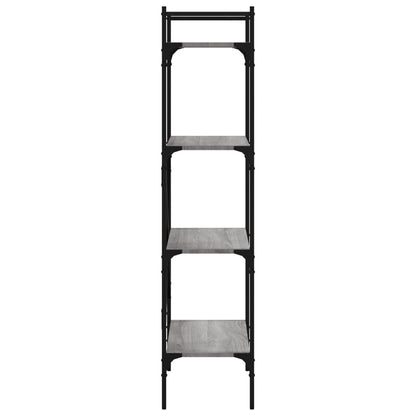 vidaXL Bücherregal 4 Fächer Grau Sonoma 56x31,5x138,5 cm Holzwerkstoff