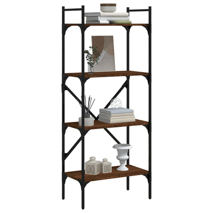 vidaXL Bücherregal 4 Fächer Braun Eiche 56x31,5x138,5 cm Holzwerkstoff