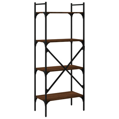 vidaXL Bücherregal 4 Fächer Braun Eiche 56x31,5x138,5 cm Holzwerkstoff