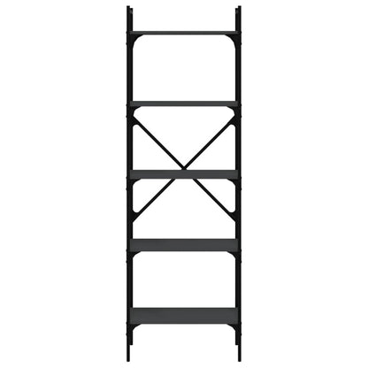 vidaXL Bücherregal 5 Fächer Schwarz 56x31,5x174 cm Holzwerkstoff