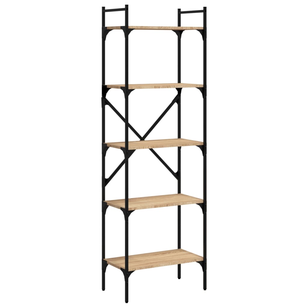 vidaXL Bücherregal 5 Fächer Sonoma-Eiche 56x31,5x174 cm Holzwerkstoff