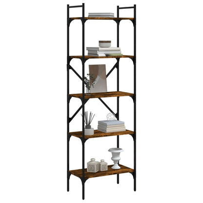 vidaXL Bücherregal 5 Fächer Räuchereiche 56x31,5x174 cm Holzwerkstoff