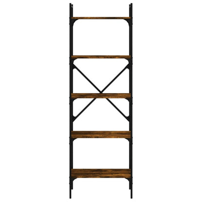 vidaXL Bücherregal 5 Fächer Räuchereiche 56x31,5x174 cm Holzwerkstoff