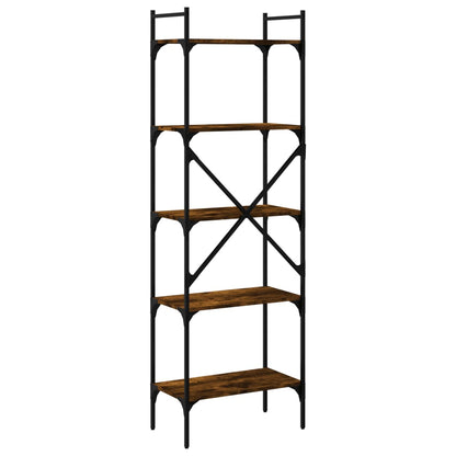 vidaXL Bücherregal 5 Fächer Räuchereiche 56x31,5x174 cm Holzwerkstoff