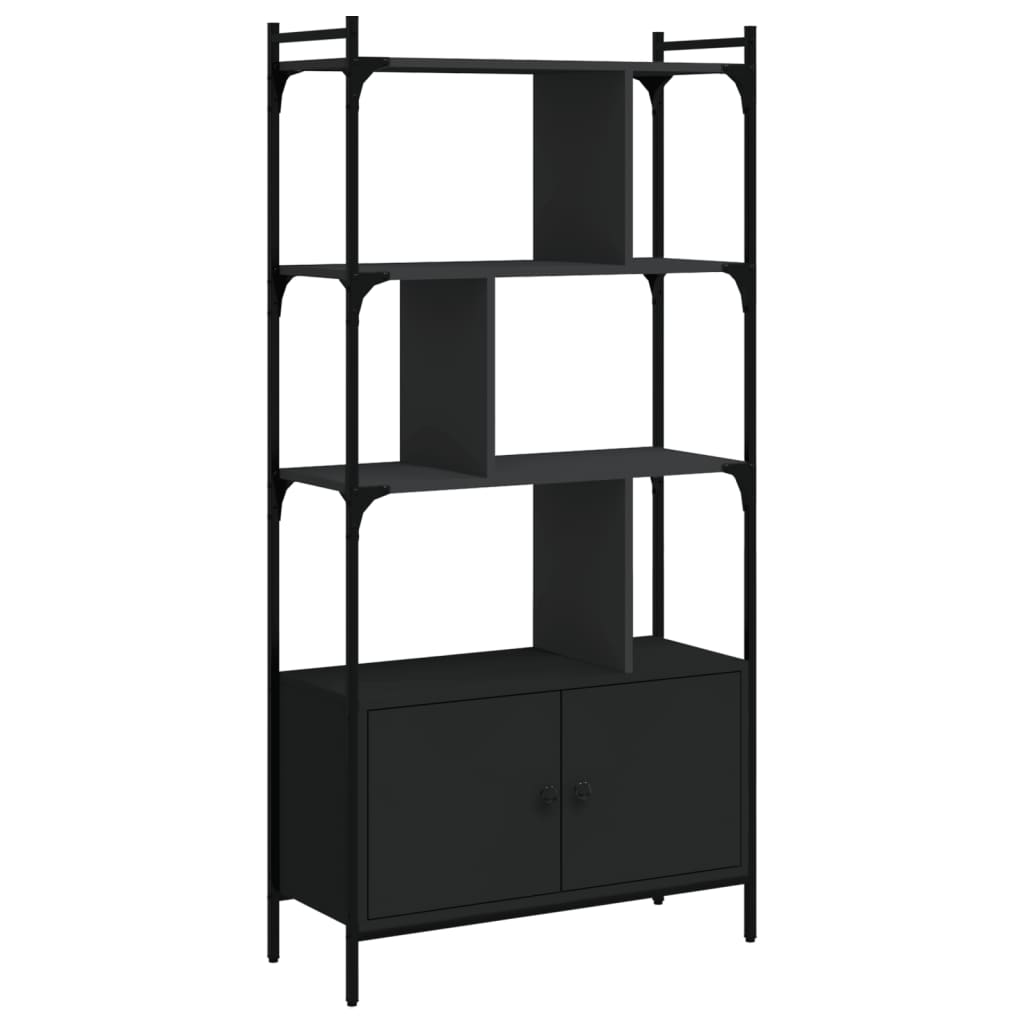 vidaXL Bibliothèque avec portes Noir 76,5x30x154,5 cm Bois d'ingénierie