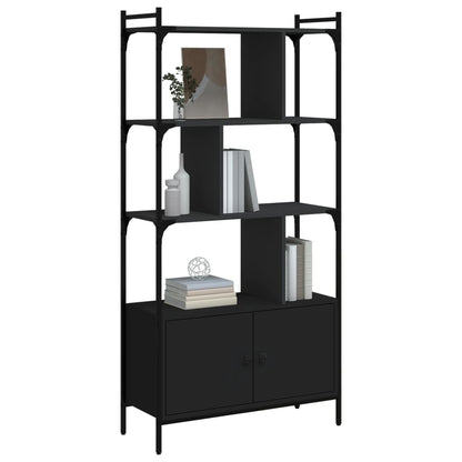 vidaXL Bibliothèque avec portes Noir 76,5x30x154,5 cm Bois d'ingénierie