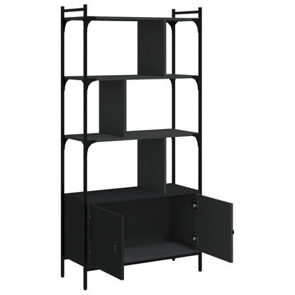 vidaXL Bibliothèque avec portes Noir 76,5x30x154,5 cm Bois d'ingénierie