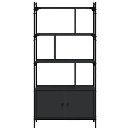 vidaXL Bibliothèque avec portes Noir 76,5x30x154,5 cm Bois d'ingénierie