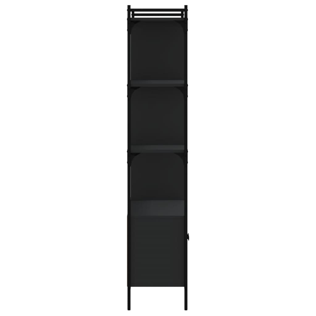 vidaXL Bibliothèque avec portes Noir 76,5x30x154,5 cm Bois d'ingénierie