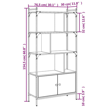 vidaXL Bibliothèque avec portes Noir 76,5x30x154,5 cm Bois d'ingénierie