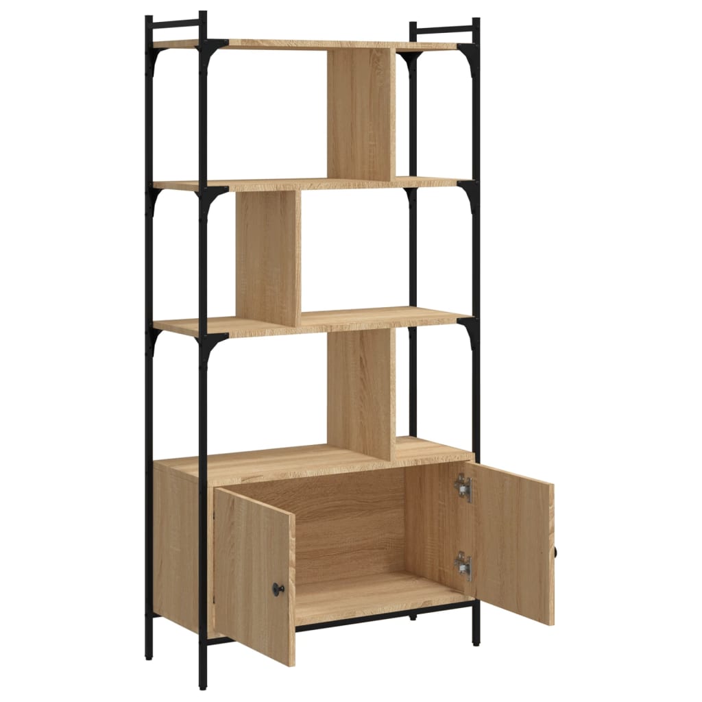 vidaXL Bücherregal mit Türen Sonoma-Eiche 76,5 x 30 x 154,5 cm Holzwerkstoff