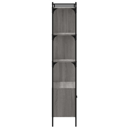 vidaXL Bücherregal mit Türen Grau Sonoma 76,5x30x154,5cm Holzwerkstoff