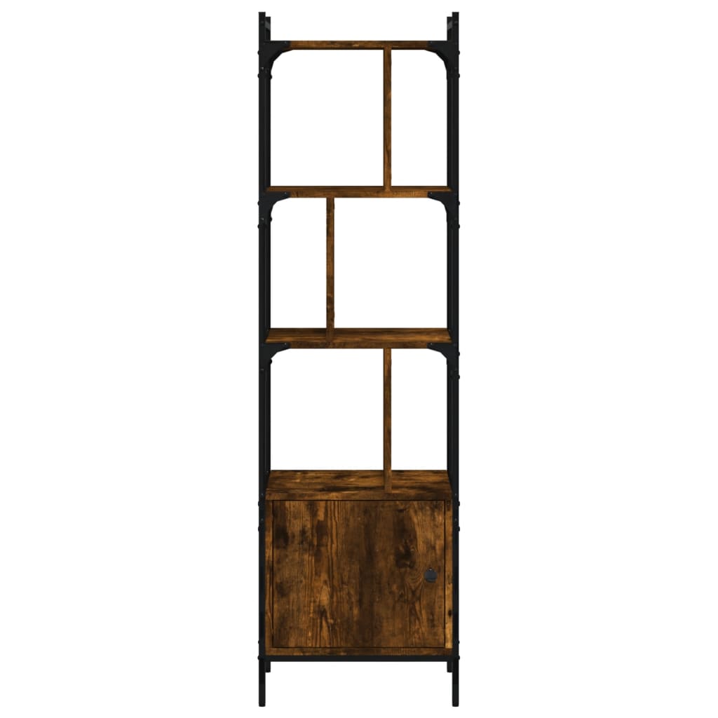 vidaXL Bücherregal mit Tür Räuchereiche 44,5x30x154,5 cm Holzwerkstoff