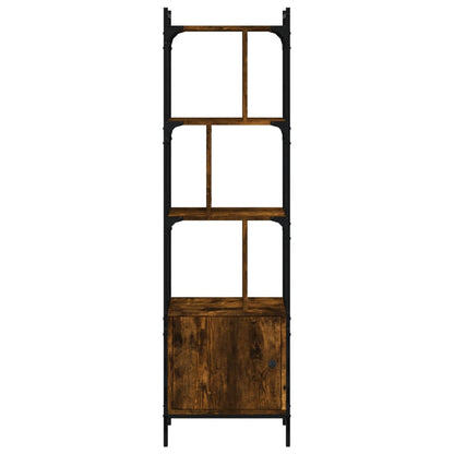 vidaXL Bücherregal mit Tür Räuchereiche 44,5x30x154,5 cm Holzwerkstoff