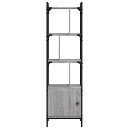 vidaXL Bücherregal mit Tür Grau Sonoma 44,5x30x154,5 cm Holzwerkstoff