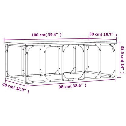 vidaXL Couchtisch Räuchereiche 100x50x35,5 cm Holzwerkstoff