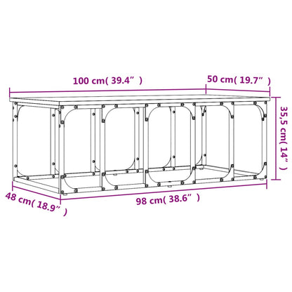 vidaXL Couchtisch Grau Sonoma 100x50x35,5 cm Holzwerkstoff