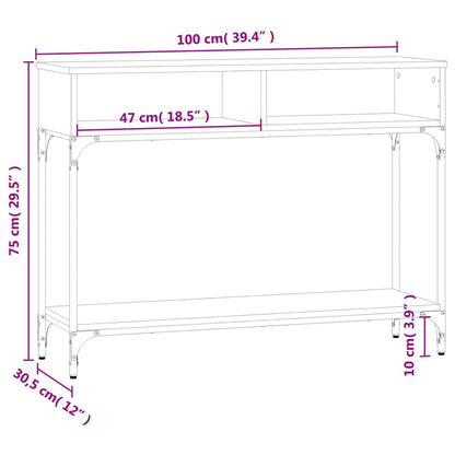 vidaXL Konsolentisch Schwarz 100x30,5x75 cm Holzwerkstoff