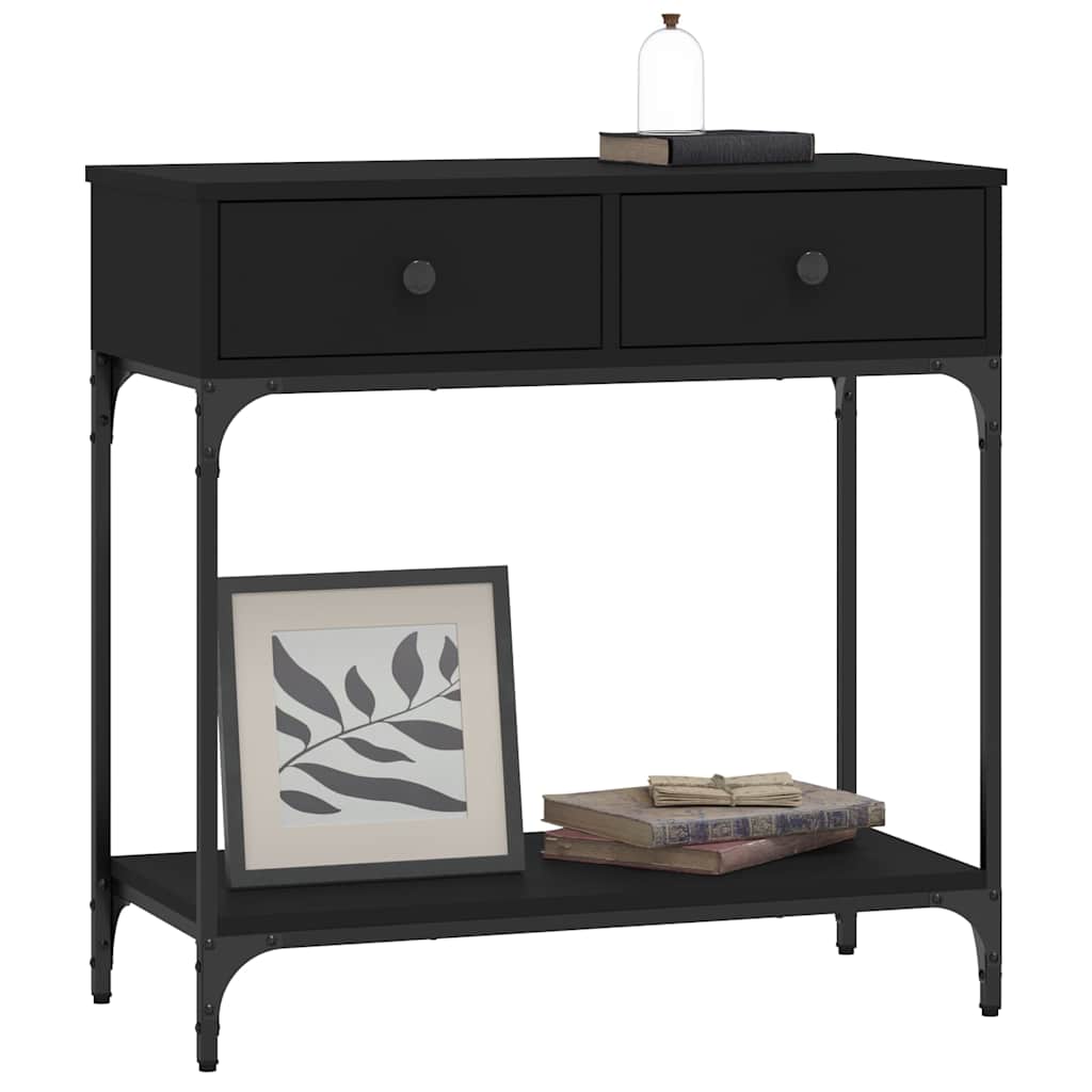 vidaXL Konsolentisch Schwarz 75x34,5x75 cm Holzwerkstoff