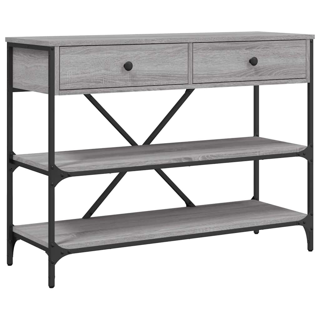 vidaXL Console avec tiroirs et étagères Gris Sonoma