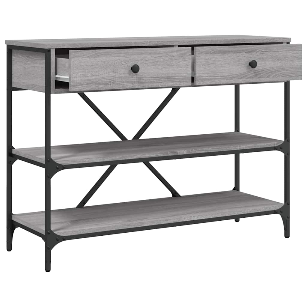 vidaXL Console avec tiroirs et étagères Gris Sonoma
