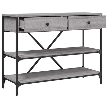 vidaXL Console avec tiroirs et étagères Gris Sonoma