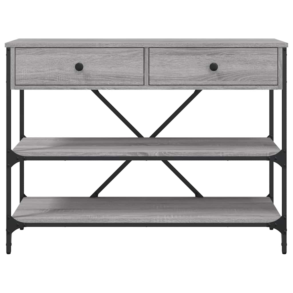 vidaXL Console avec tiroirs et étagères Gris Sonoma