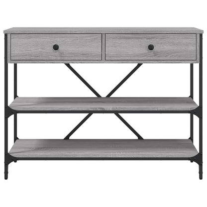 vidaXL Console avec tiroirs et étagères Gris Sonoma
