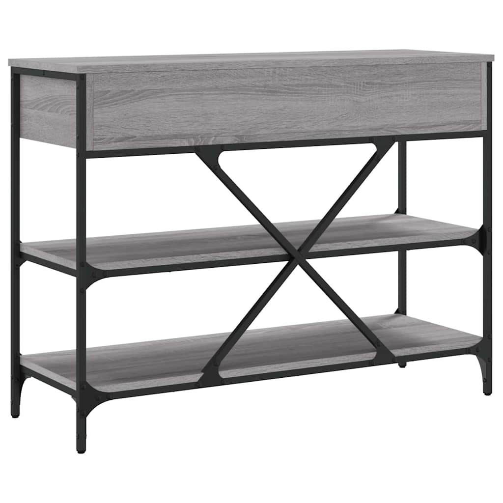 vidaXL Console avec tiroirs et étagères Gris Sonoma