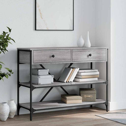 vidaXL Console avec tiroirs et étagères Gris Sonoma