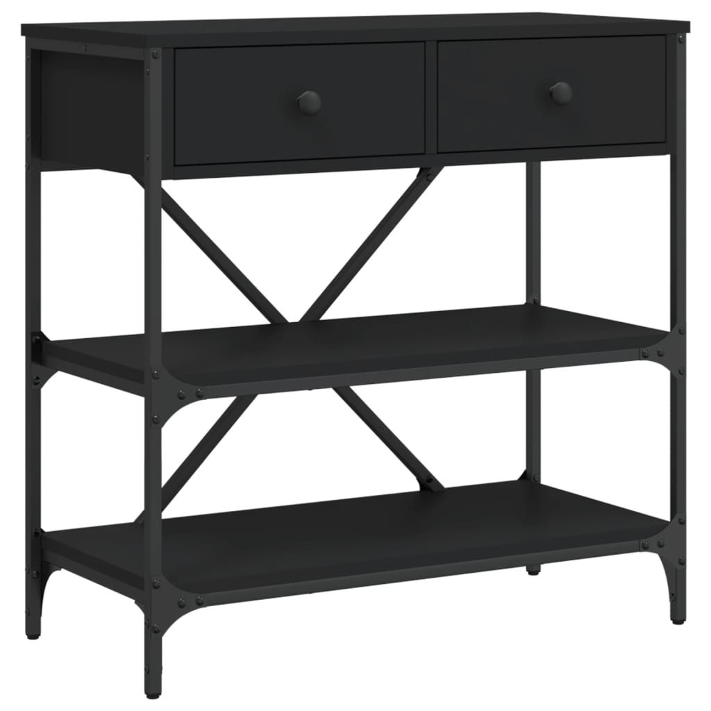 vidaXL Konsolentisch Schwarz 75x34,5x75 cm Holzwerkstoff