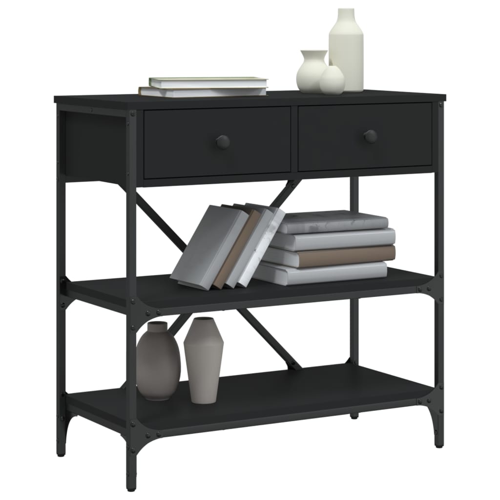vidaXL Konsolentisch Schwarz 75x34,5x75 cm Holzwerkstoff