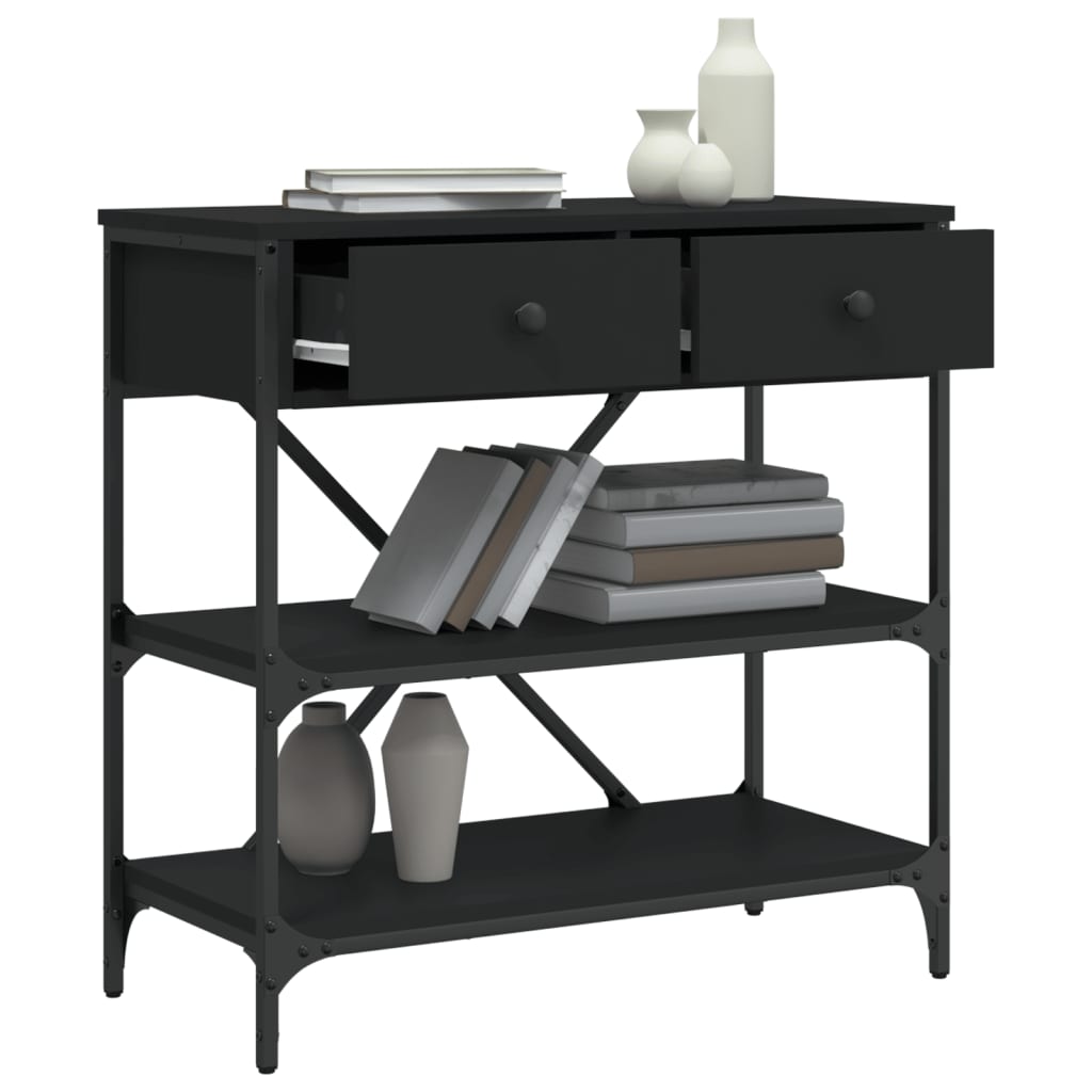 vidaXL Konsolentisch Schwarz 75x34,5x75 cm Holzwerkstoff