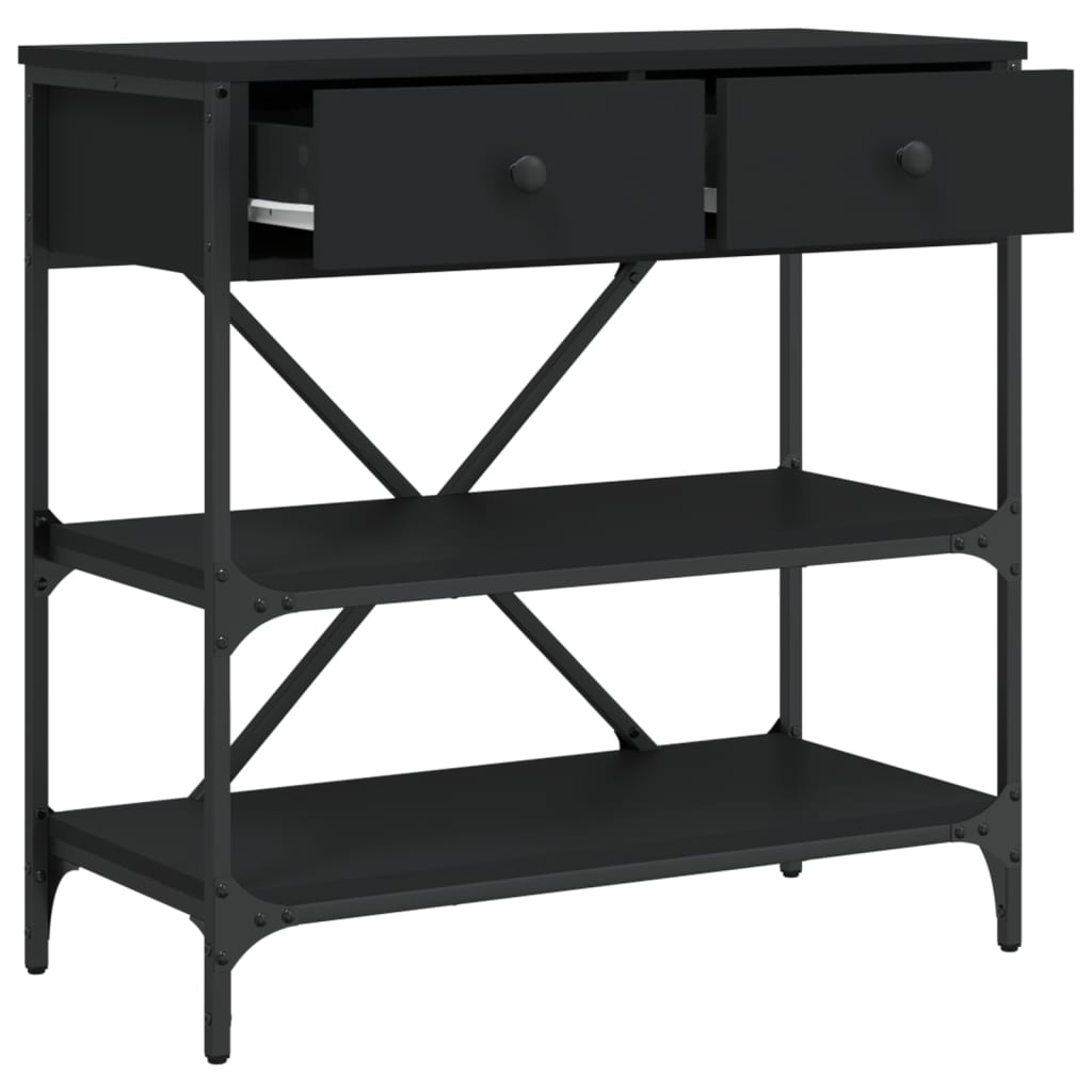 vidaXL Konsolentisch Schwarz 75x34,5x75 cm Holzwerkstoff