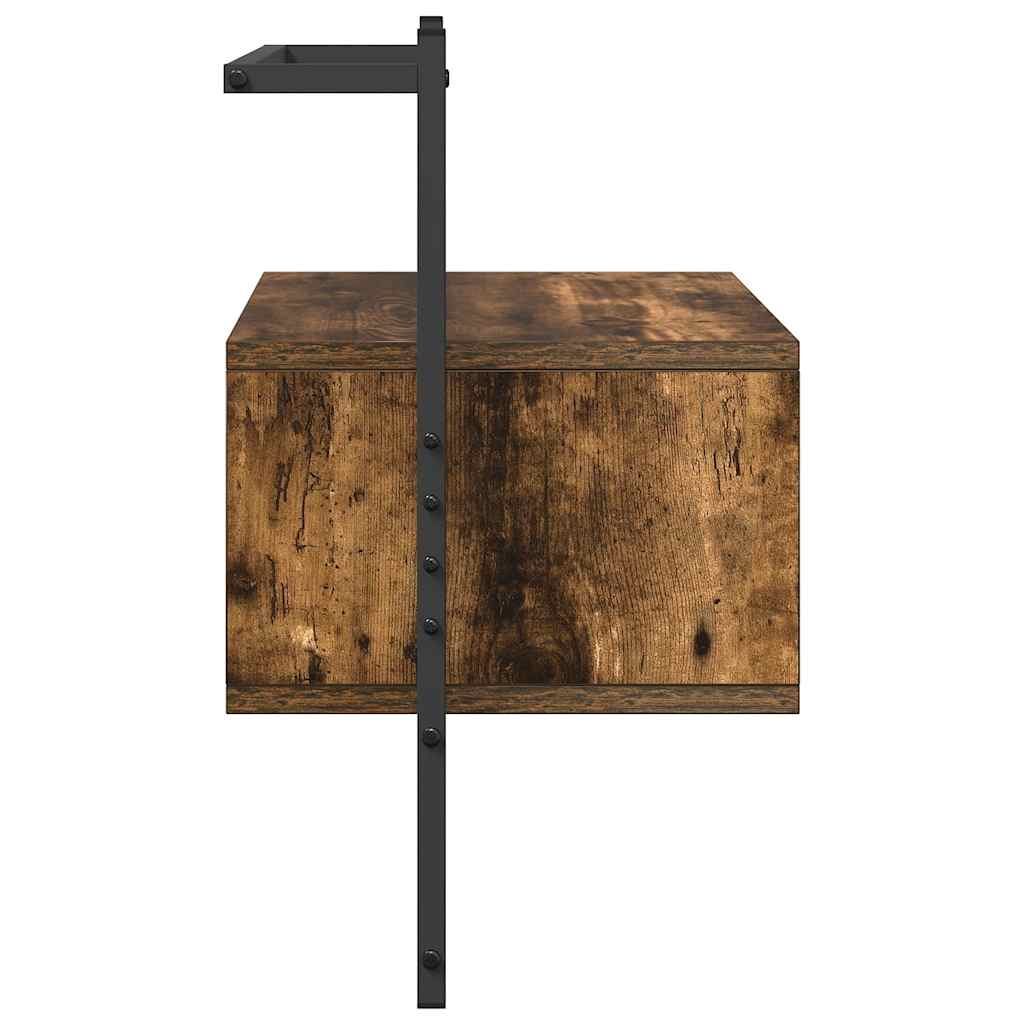 Wand-Nachttische 2 Stk. Räuchereiche 35x30x51 cm Holzwerkstoff