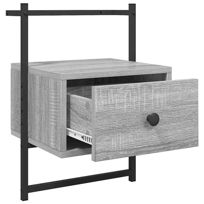 vidaXL Wand-Nachttisch Grau Sonoma 35x30x51 cm Holzwerkstoff