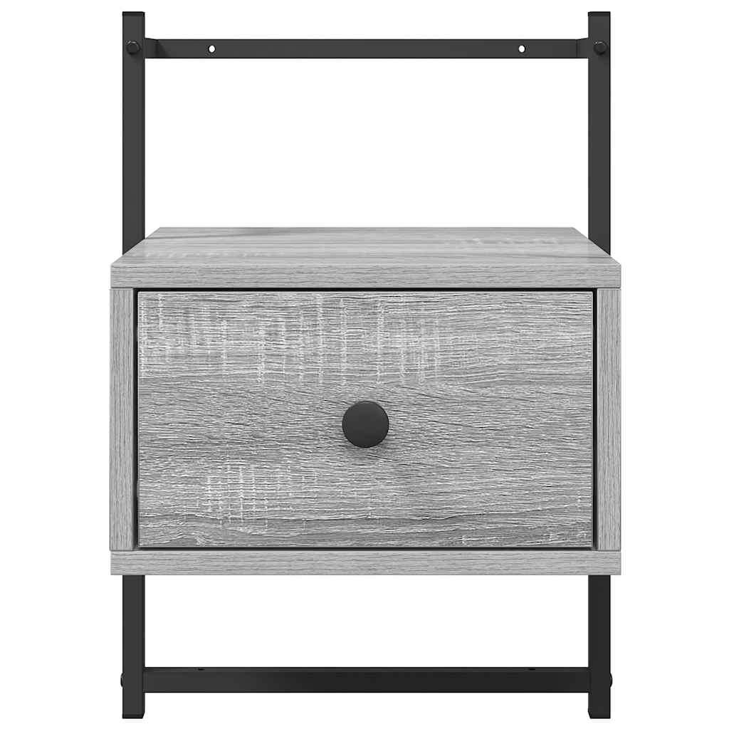 vidaXL Wand-Nachttisch Grau Sonoma 35x30x51 cm Holzwerkstoff