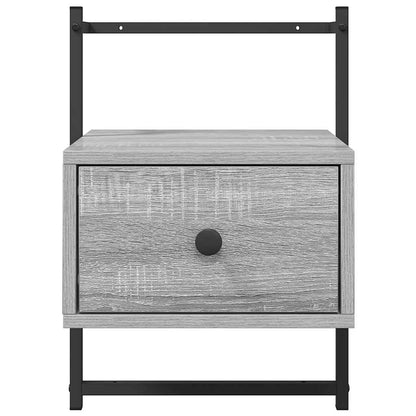 vidaXL Wand-Nachttisch Grau Sonoma 35x30x51 cm Holzwerkstoff