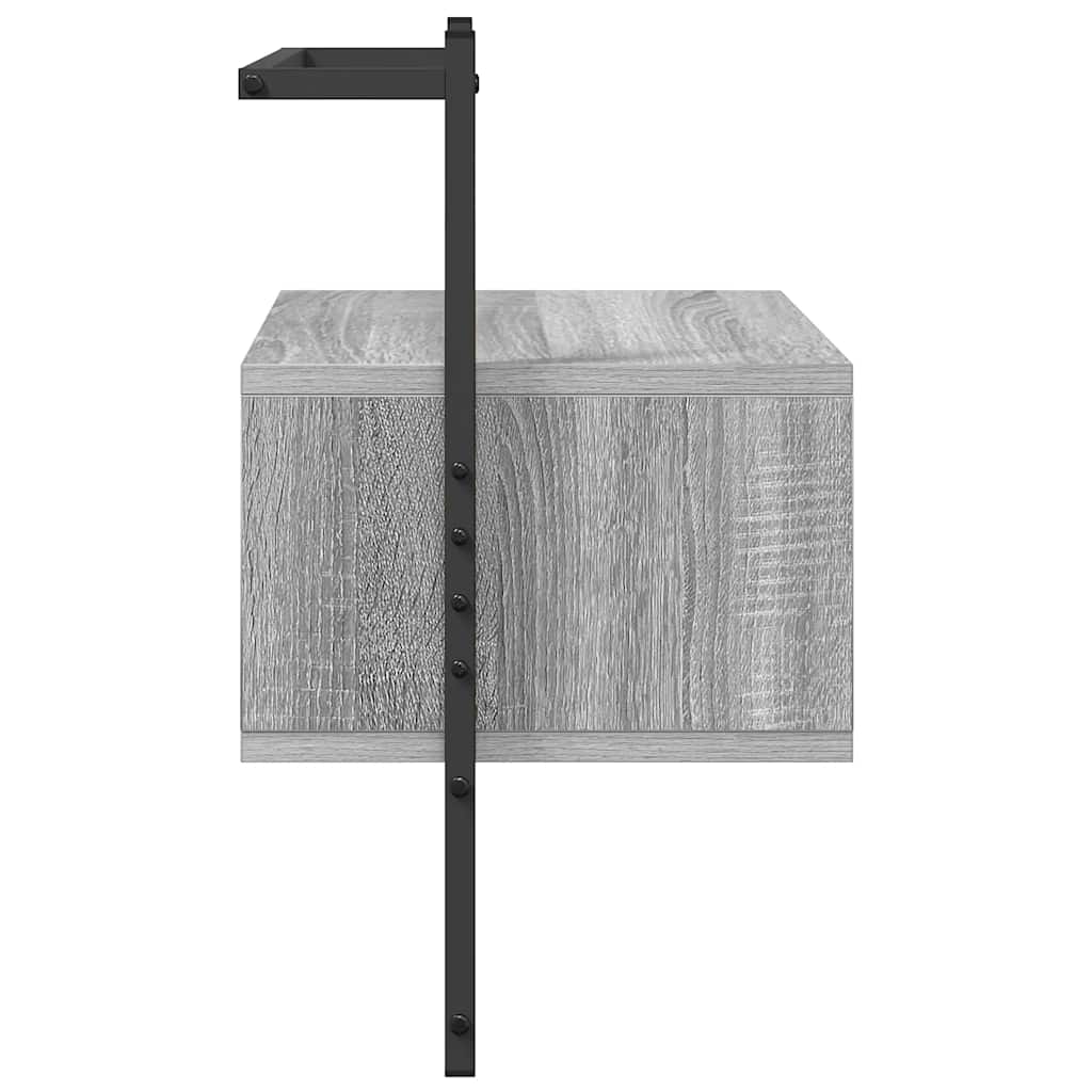 vidaXL Wand-Nachttisch Grau Sonoma 35x30x51 cm Holzwerkstoff