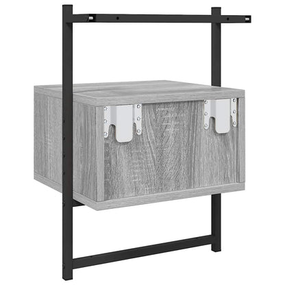 vidaXL Wand-Nachttisch Grau Sonoma 35x30x51 cm Holzwerkstoff