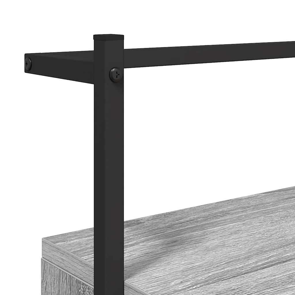 vidaXL Wand-Nachttisch Grau Sonoma 35x30x51 cm Holzwerkstoff