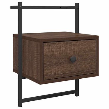 vidaXL Wand-Nachttisch Braun Eiche 35x30x51 cm Holzwerkstoff