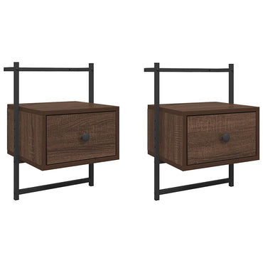 vidaXL Wand-Nachttische 2 Stk. Braun Eiche 35x30x51 cm Holzwerkstoff
