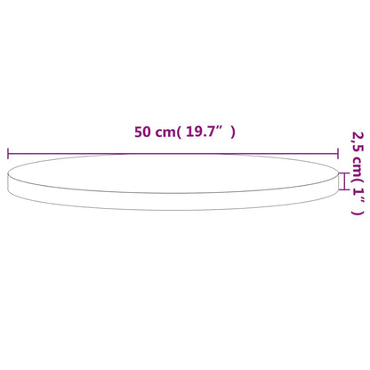 vidaXL Tischplatte Ø50x2,5 cm Rund Massivholz Buche
