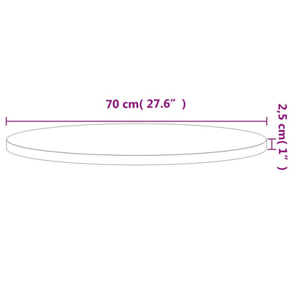 vidaXL Tischplatte Ø70x2,5 cm Rund Massivholz Buche